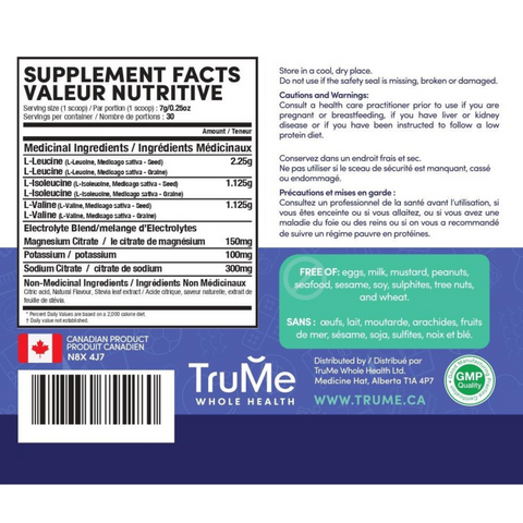 TruMe - BCAA + Electrolyte - Raspberry Lemonade